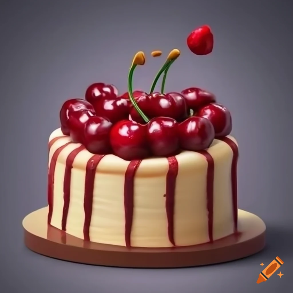 Cake with cherry on top on Craiyon