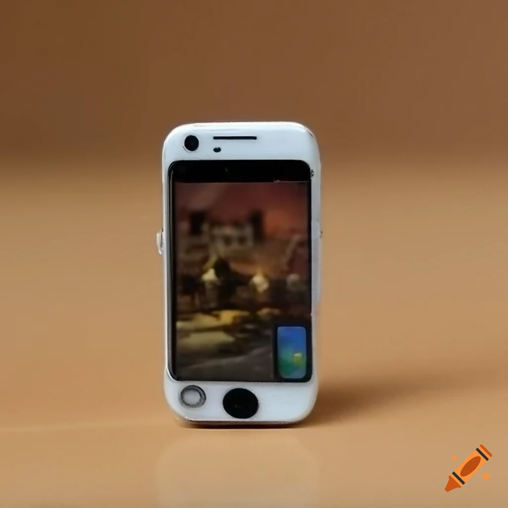 Miniature iPhone in a diorama
