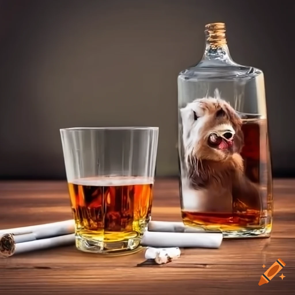 Animals smoking and drinking