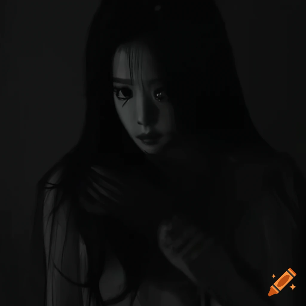 Jisoo with a gloomy and creepy style