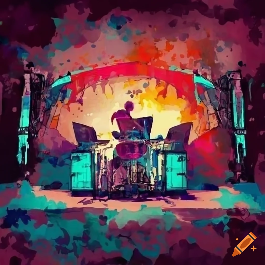 Futuristic Alternative Rock Stage In Watercolor Style On Craiyon futuristic-alternative-rock-stage-in-watercolor-style-on-craiyon