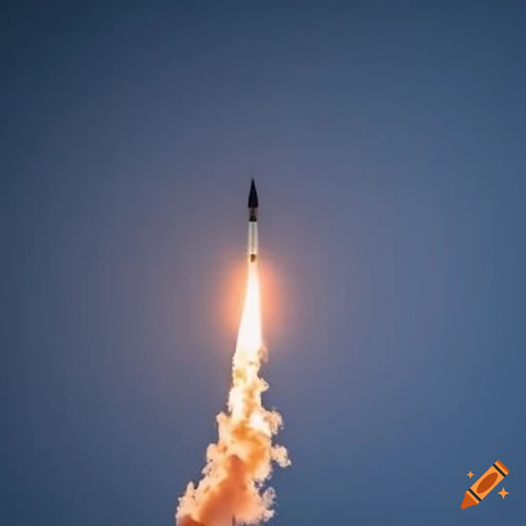 Nuclear rockets forming a heart shape in the sky on Craiyon