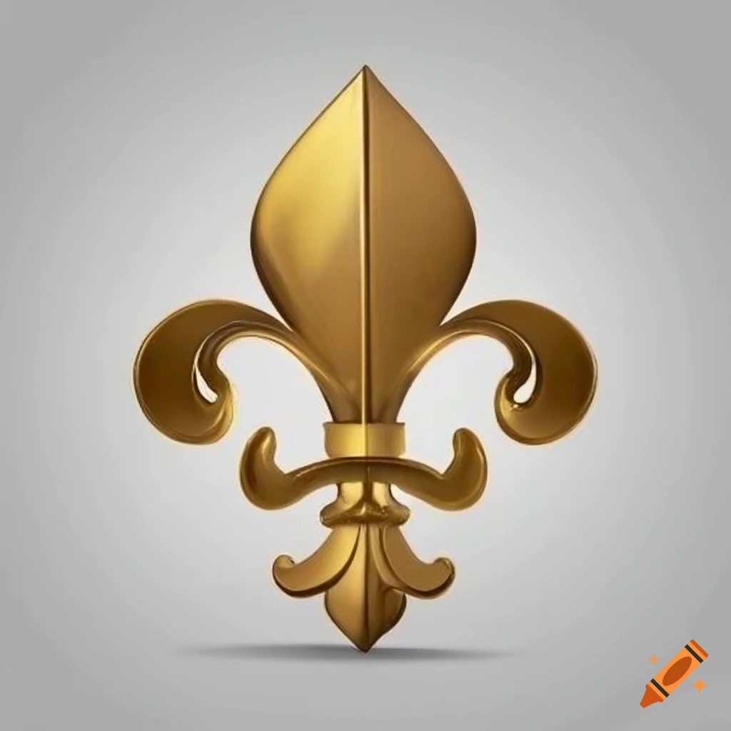 Elegant gold fleur de lys ornament on white background on Craiyon