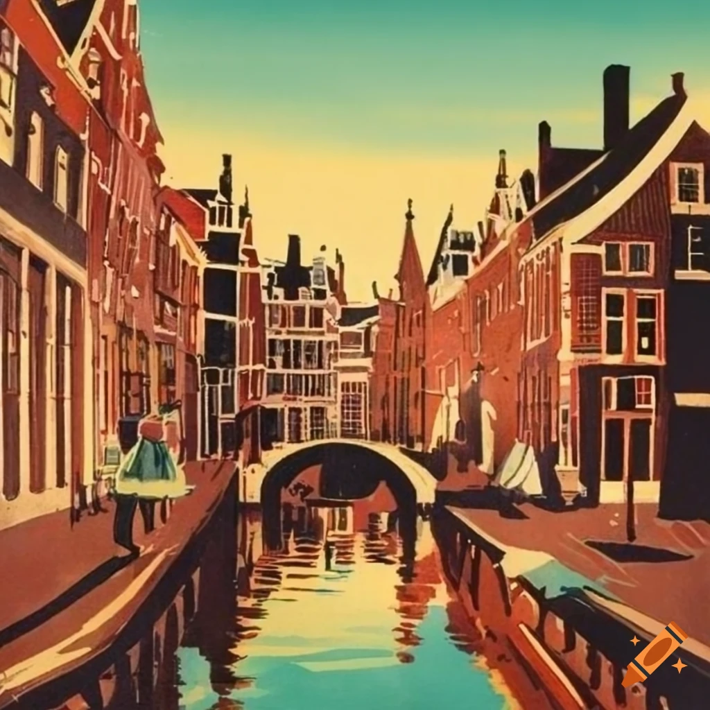 Vintage travel poster of utrecht on Craiyon