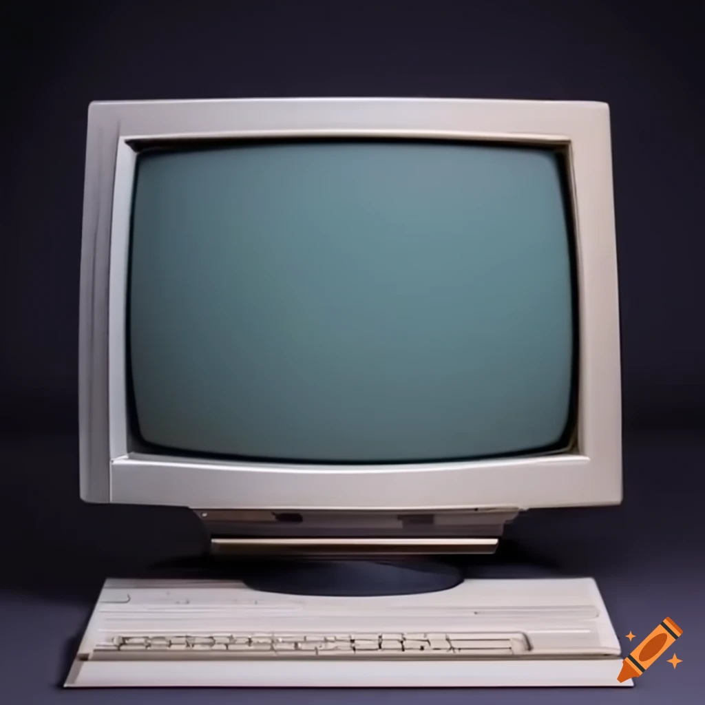 Close-up front view of an old computer monitor screen on Craiyon