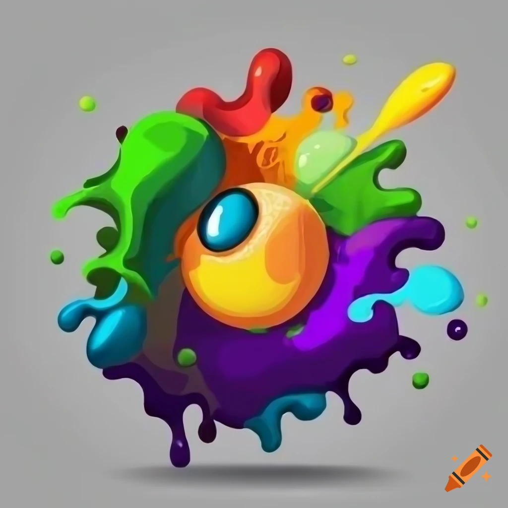 2d paint splash game icon on Craiyon