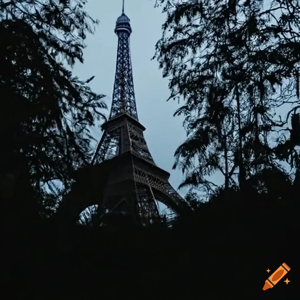 The eiffel tower in the amazon forest on Craiyon