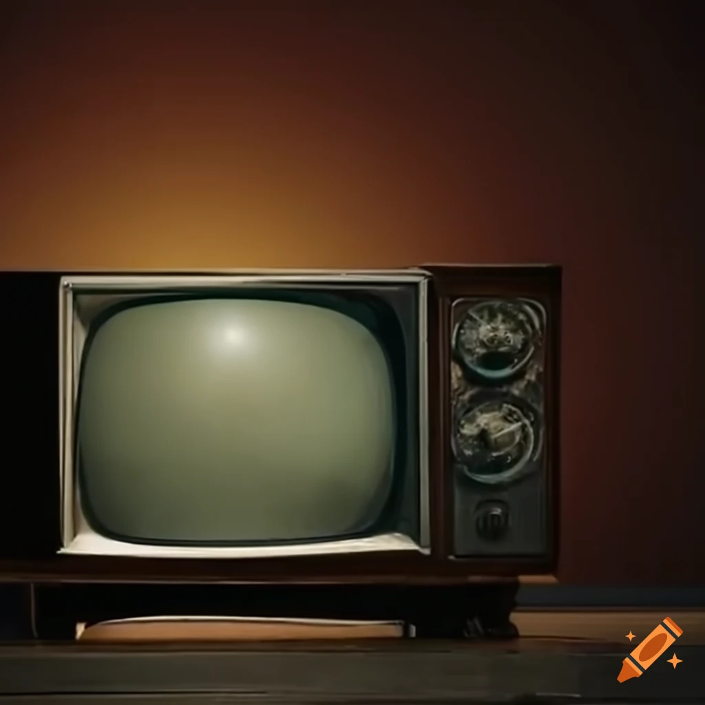 Close up of an old tv with a cracked screen on Craiyon