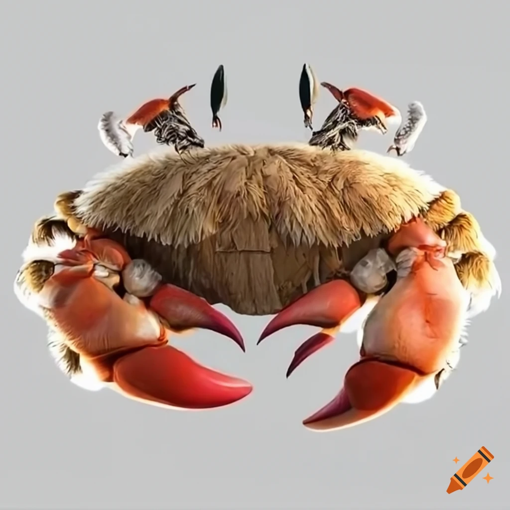 Big crab in fur clothes