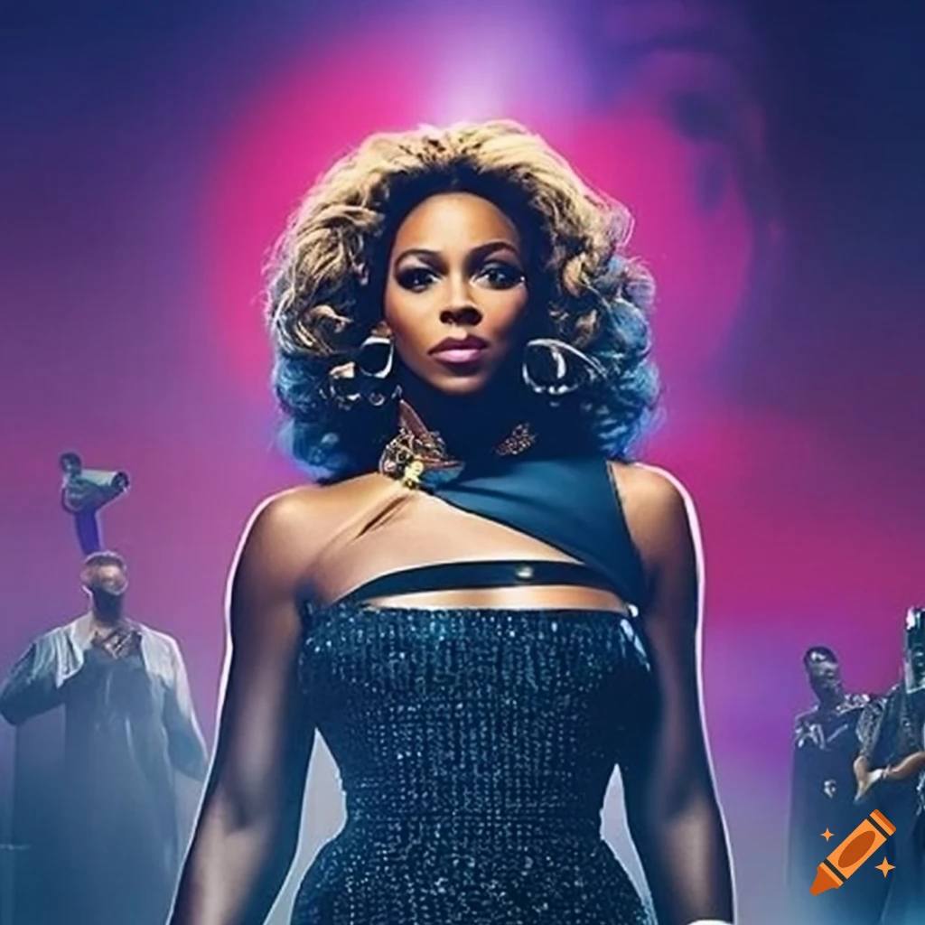 Afrofuturistic movie poster featuring influential singers