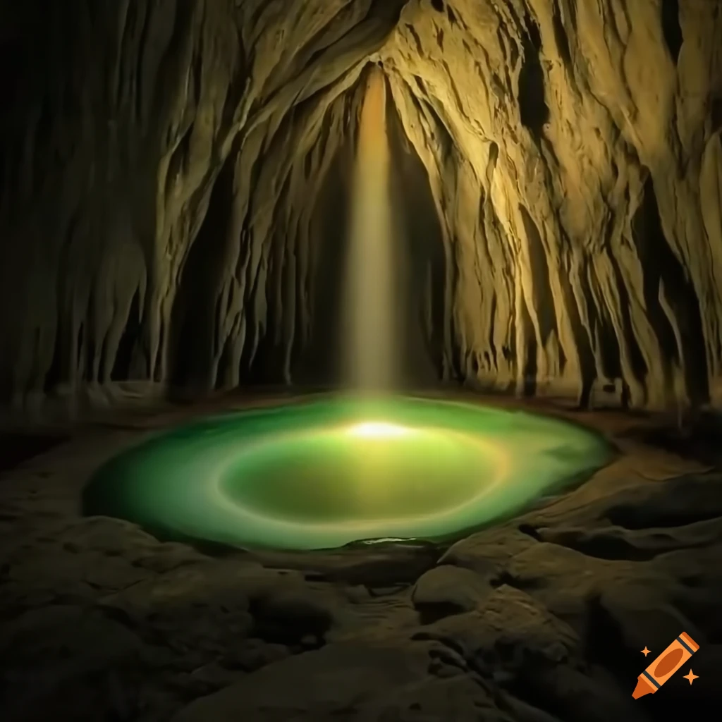 circular-hole-in-a-cave-with-greenery-and-a-pond-in-the-middle-on-craiyon