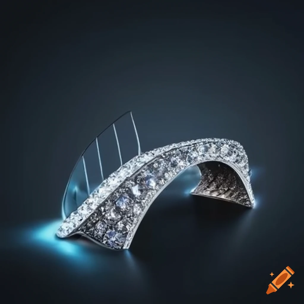 Curved bridge made of sparkling diamonds