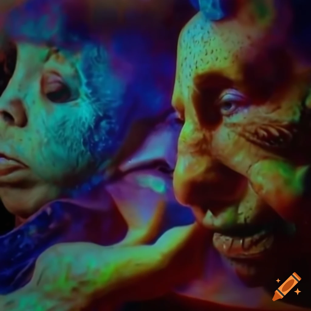 Photorealistic psychedelic 1970s swanky trippy photography with bizarre reflections