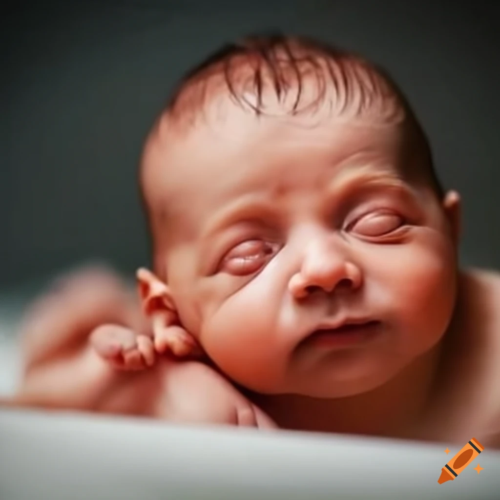 Baby outgrowing its crib on Craiyon