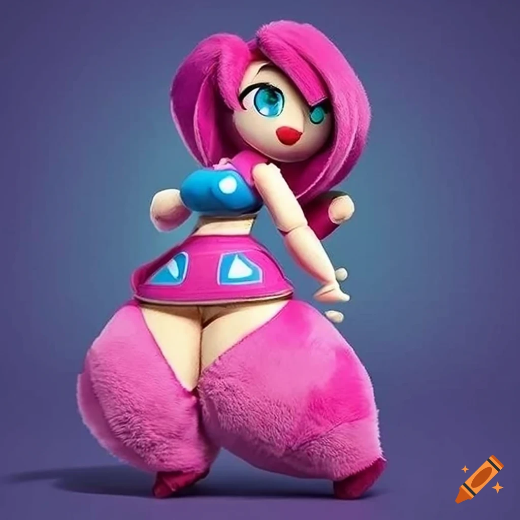 Plump female plush toy with high-quality fabrics and expert stitching
