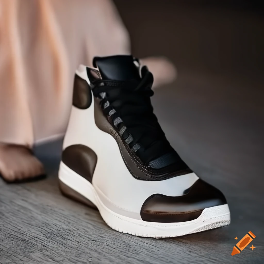 Modern minimalist leather mid top sneakers on Craiyon