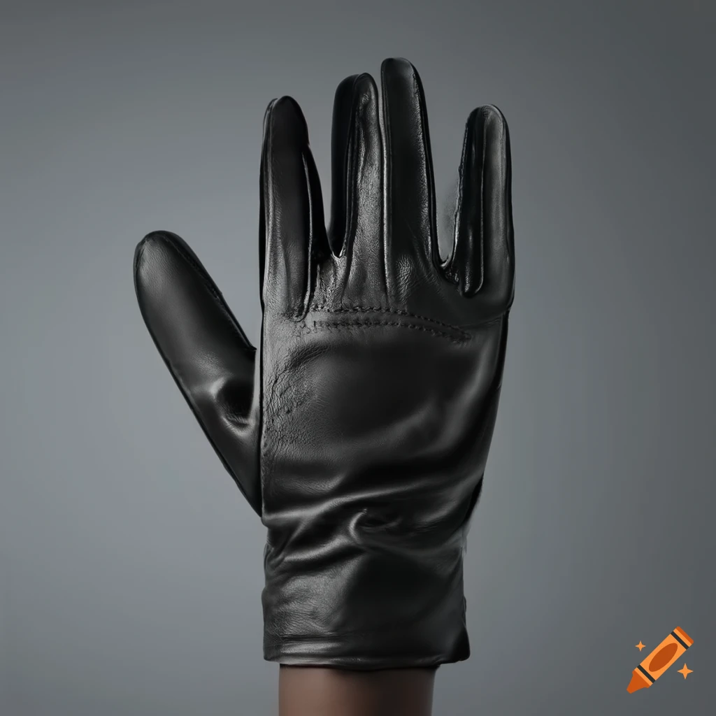 Pair of black leather gloves