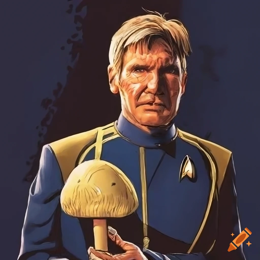 Captain harrison ford in star trek discovery uniform holding a magical ...