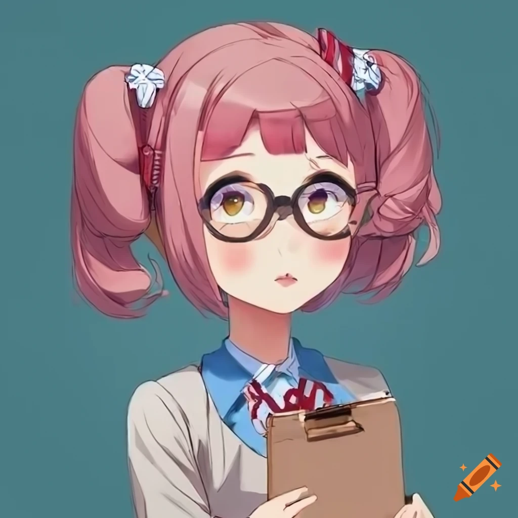 Therapist Natsuki wearing glasses and holding a clipboard