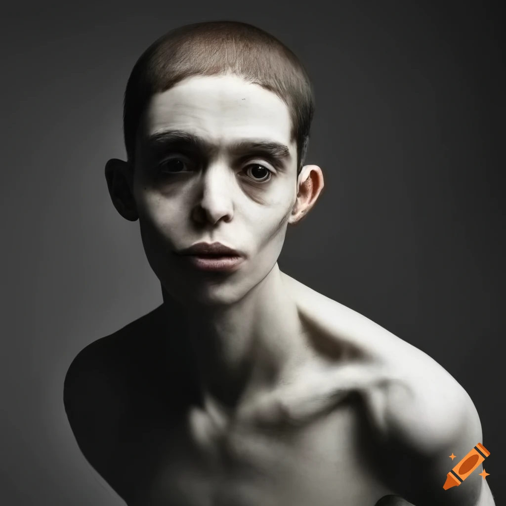 Portrait of a man with Marfan syndrome in the style of Roberto Ferri