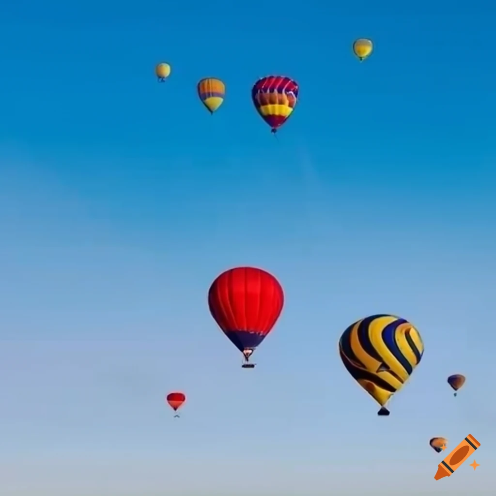 Balloons flying over a picturesque landscape