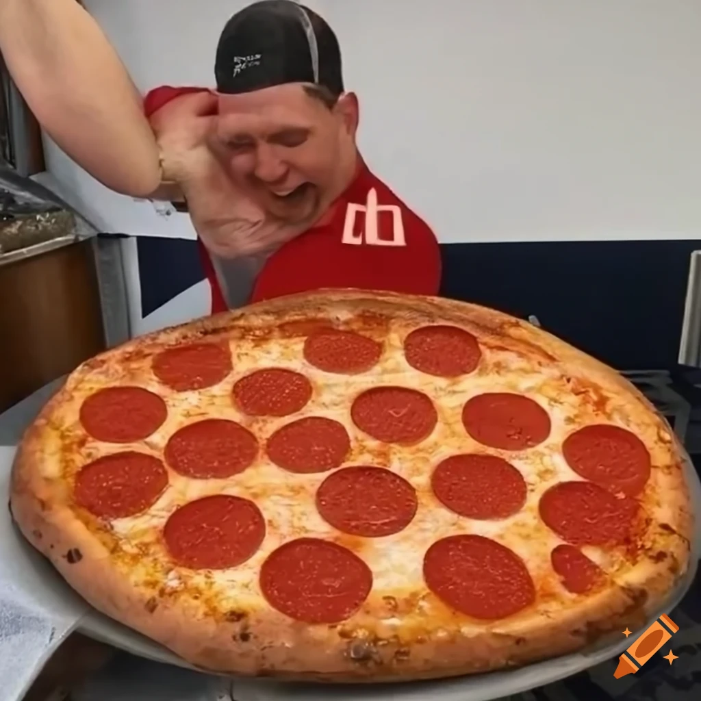 Chef adam libby cooking at pepperoni hug spot on Craiyon