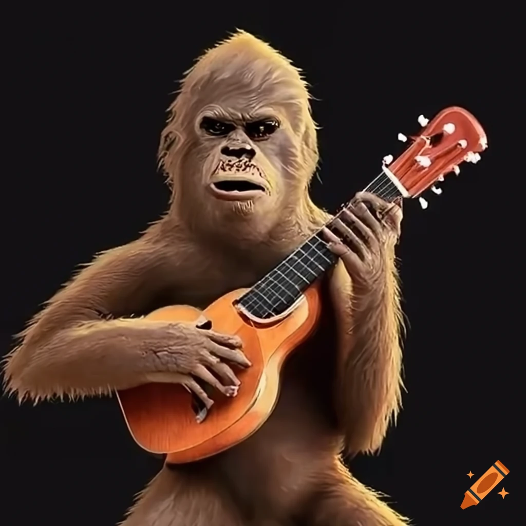 Bigfoot playing the ukulele