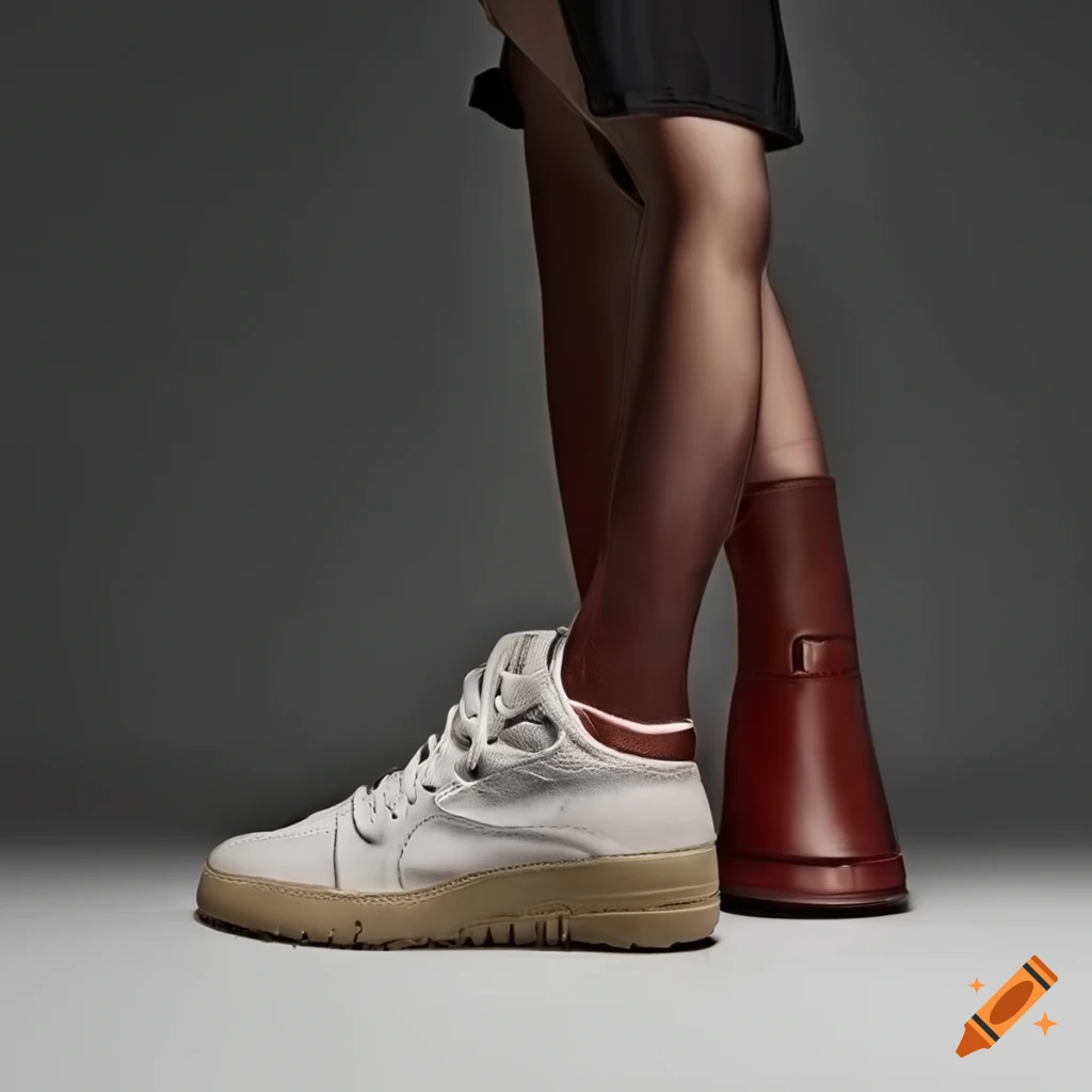 Modern minimalist leather midtop sneakers on Craiyon