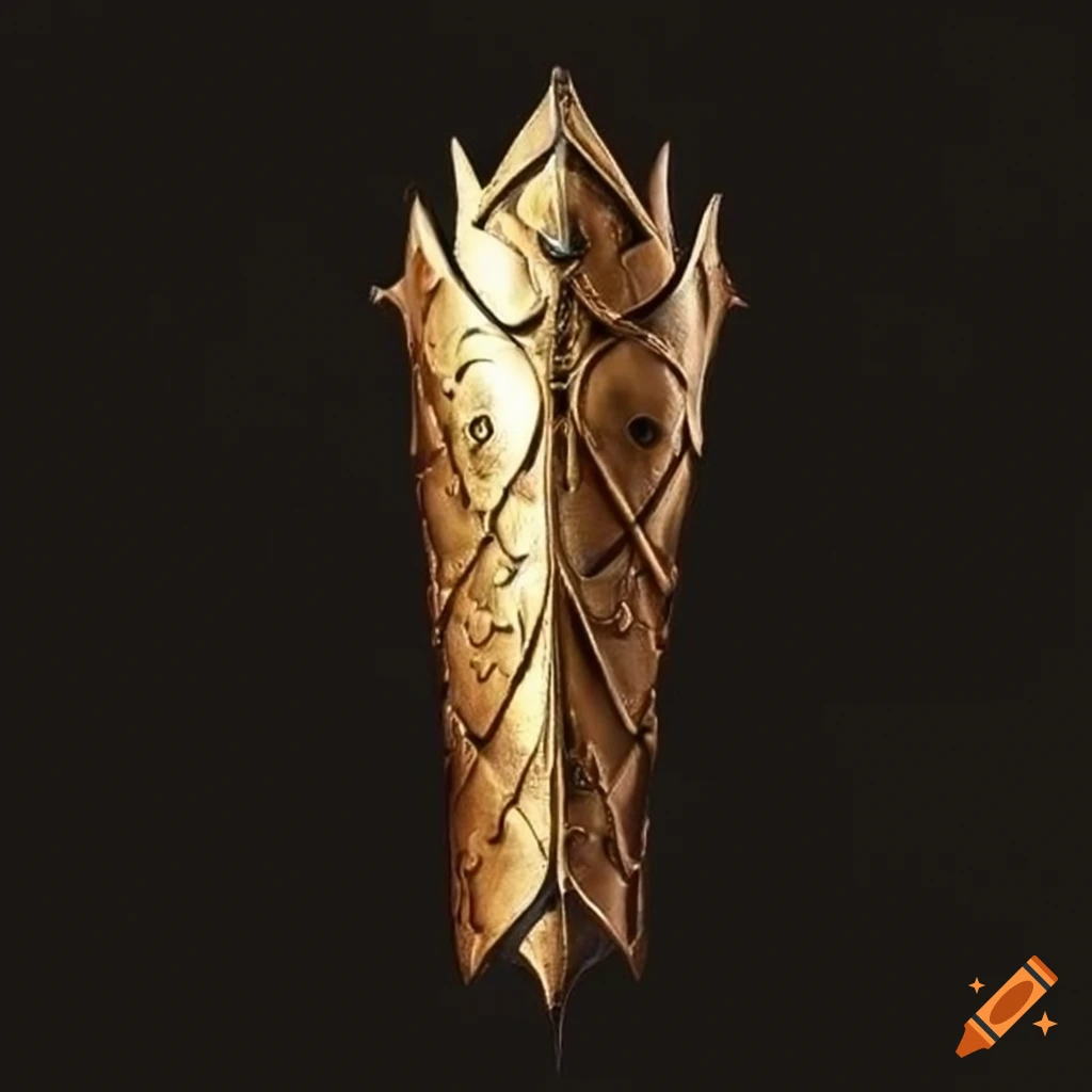 Golden dragon scaled medieval bracer on Craiyon