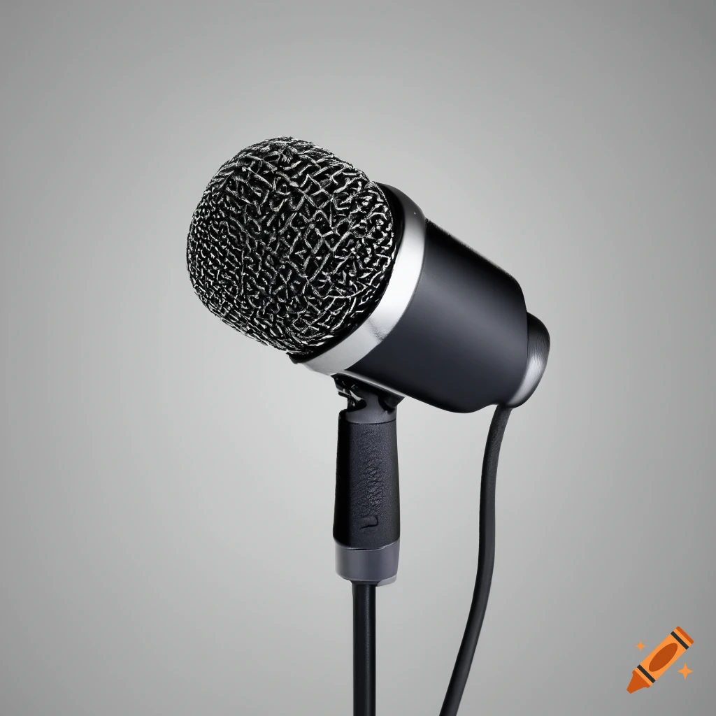 Professional microphone on white background
