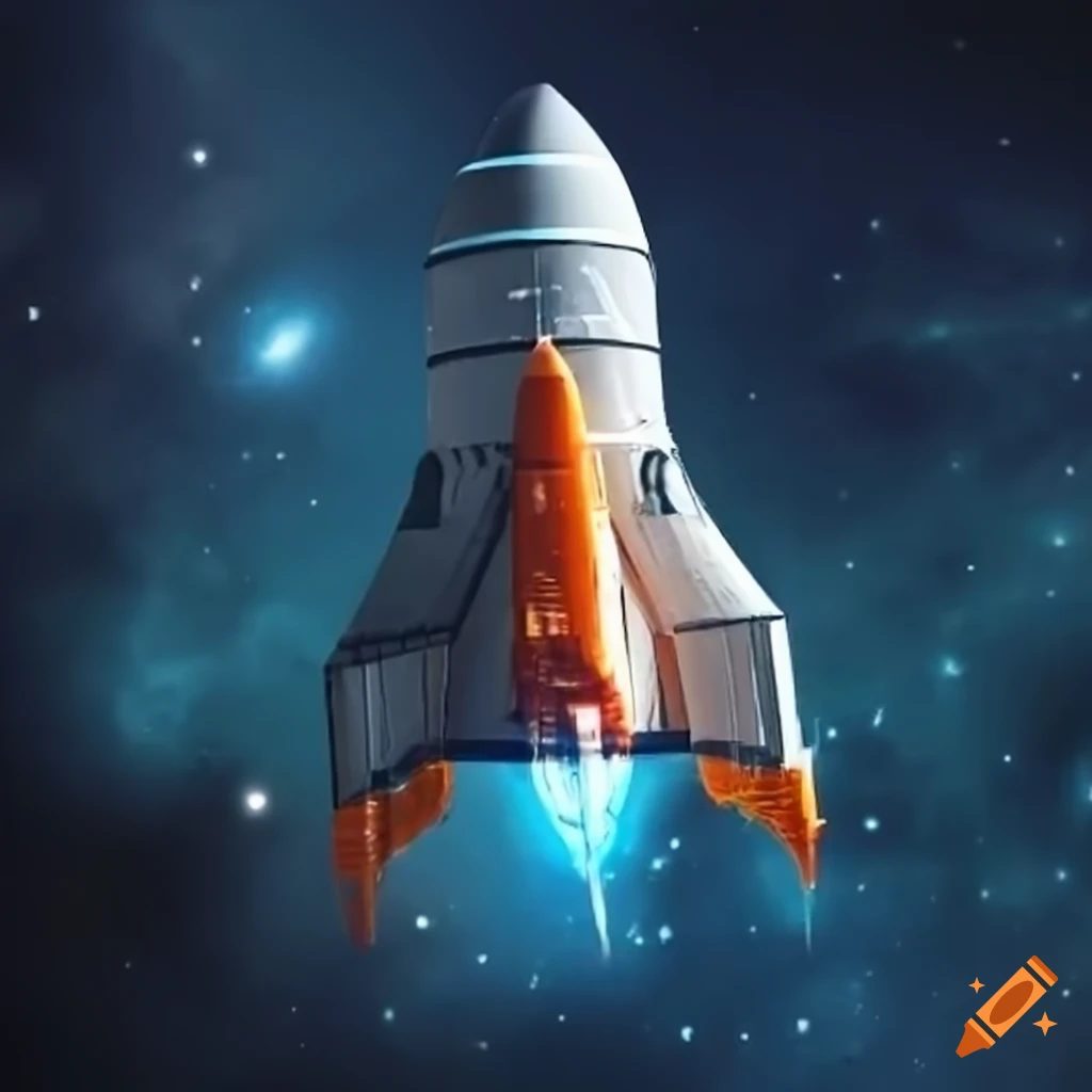 Space rocket exploring planets