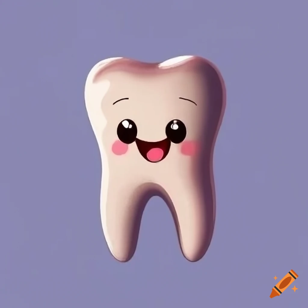 Adorable kawaii tooth character