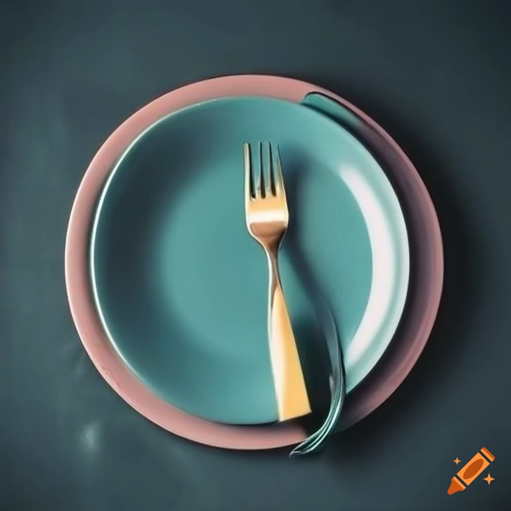 Dinner plate with cutlery on craiyon