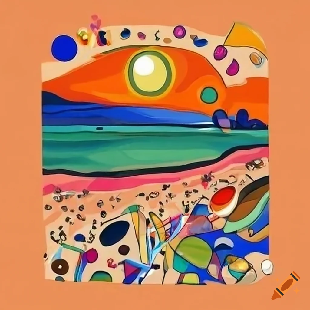 Shells on a beach inspired by Kandinsky