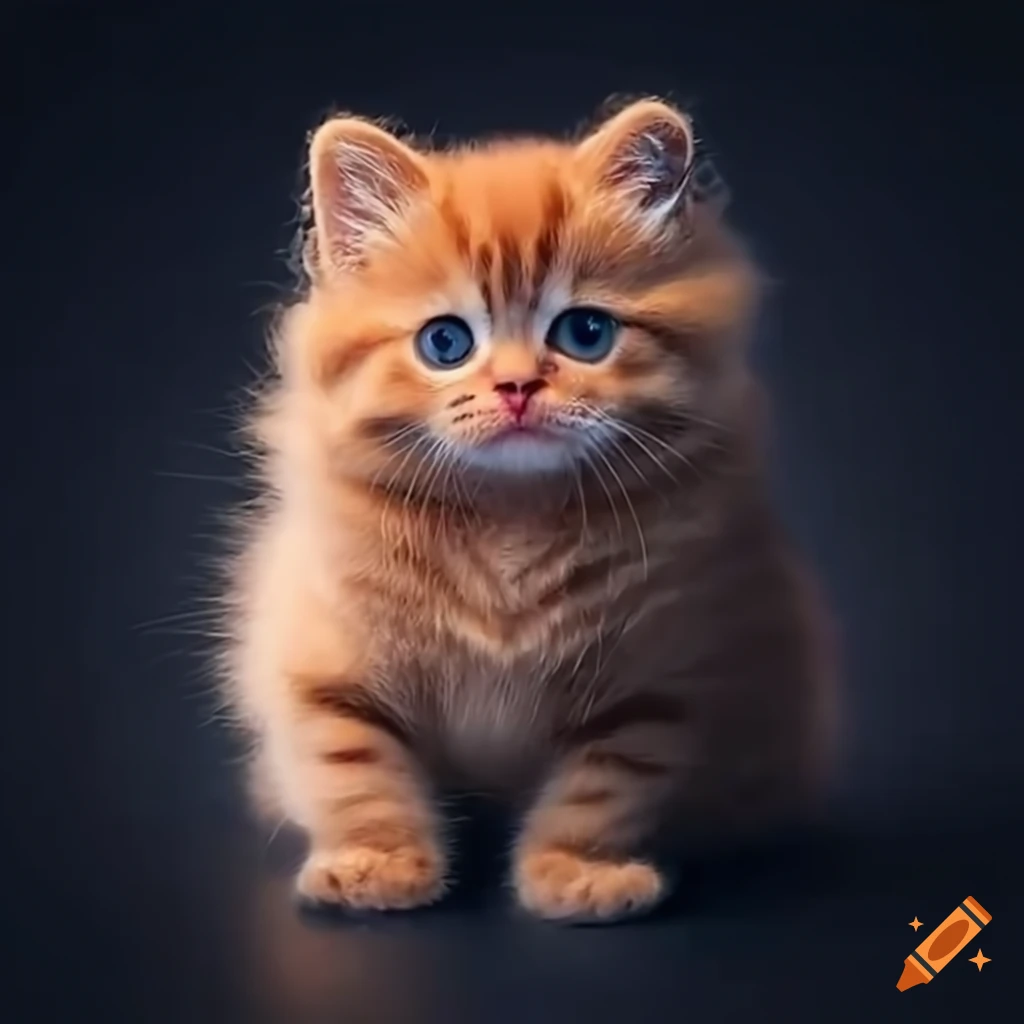 Fluffy kitten playing with colorful yarn