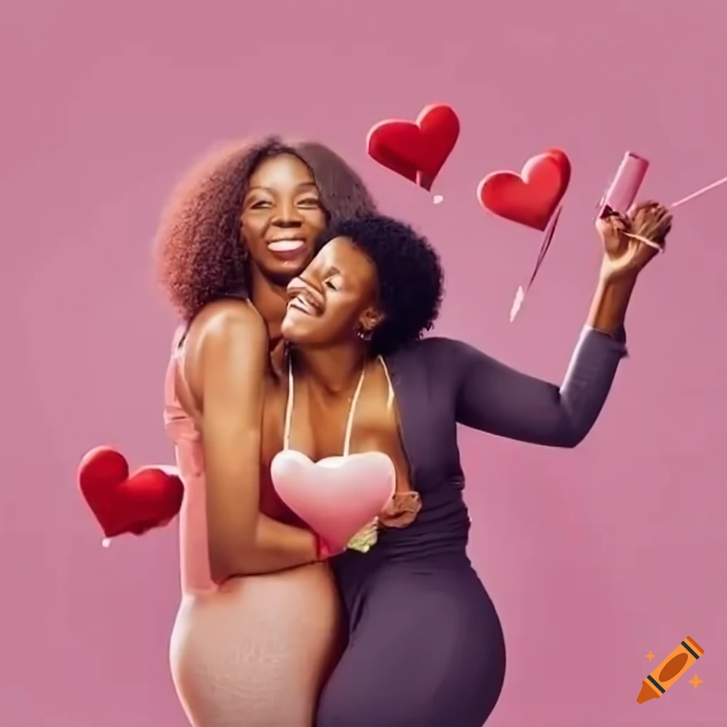 Group of women enjoying Valentine's Day celebration