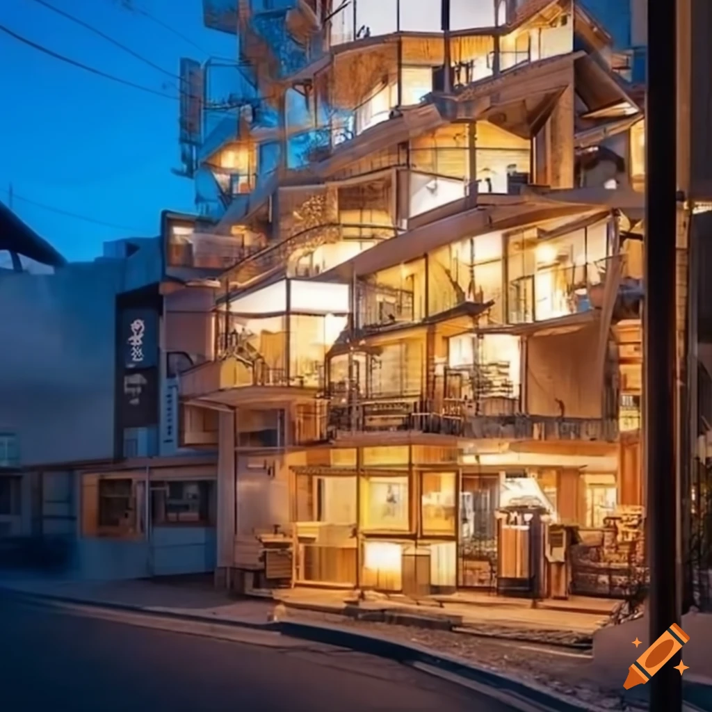 Minimalistic wooden house with semitransparent windows in Shibuya, Tokyo