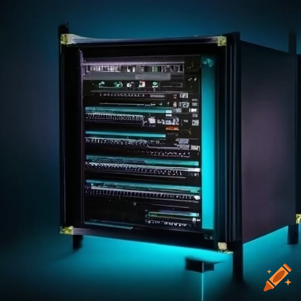 Sparkbit42 rack mounted computer on craiyon