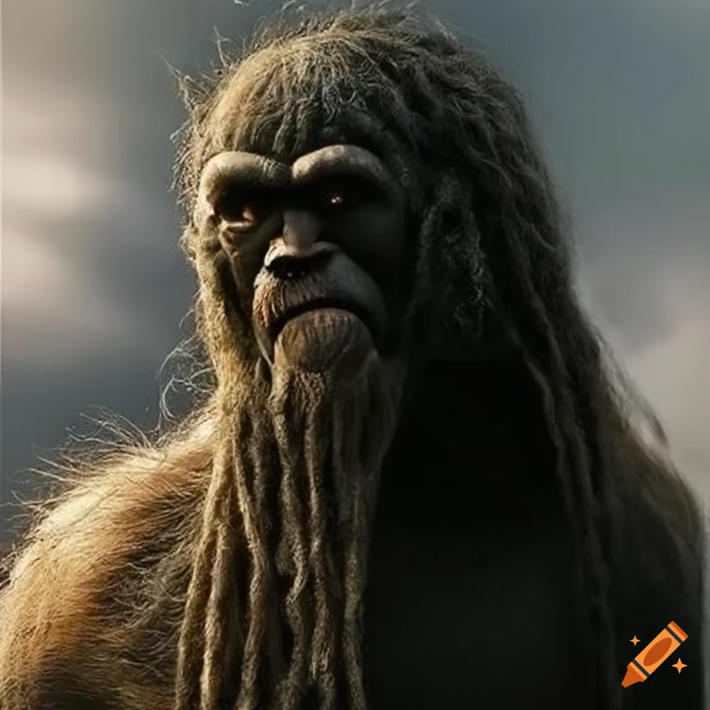 Bigfoot creature with long dreads