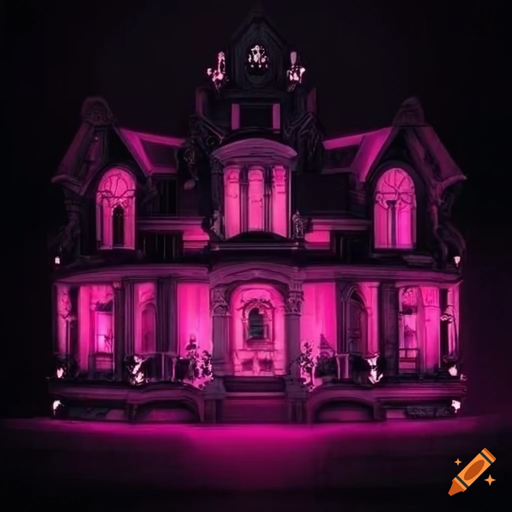 black-gothic-victorian-style-house-with-pink-glow-on-craiyon