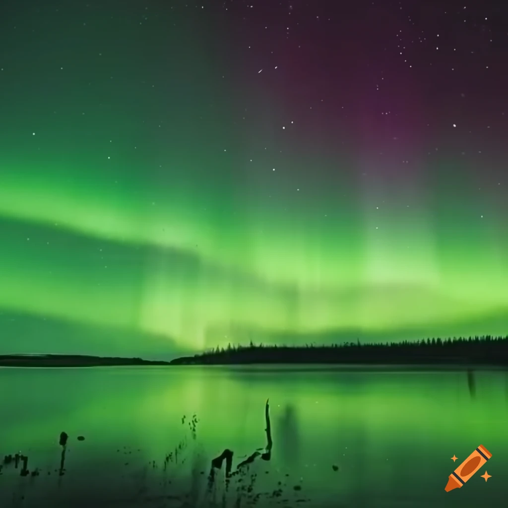 Wes Anderson-style aurora borealis