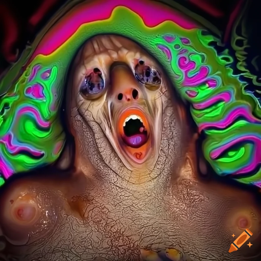 Photorealistic psychedelic 1970s swanky trippy photography with bizarre reflections