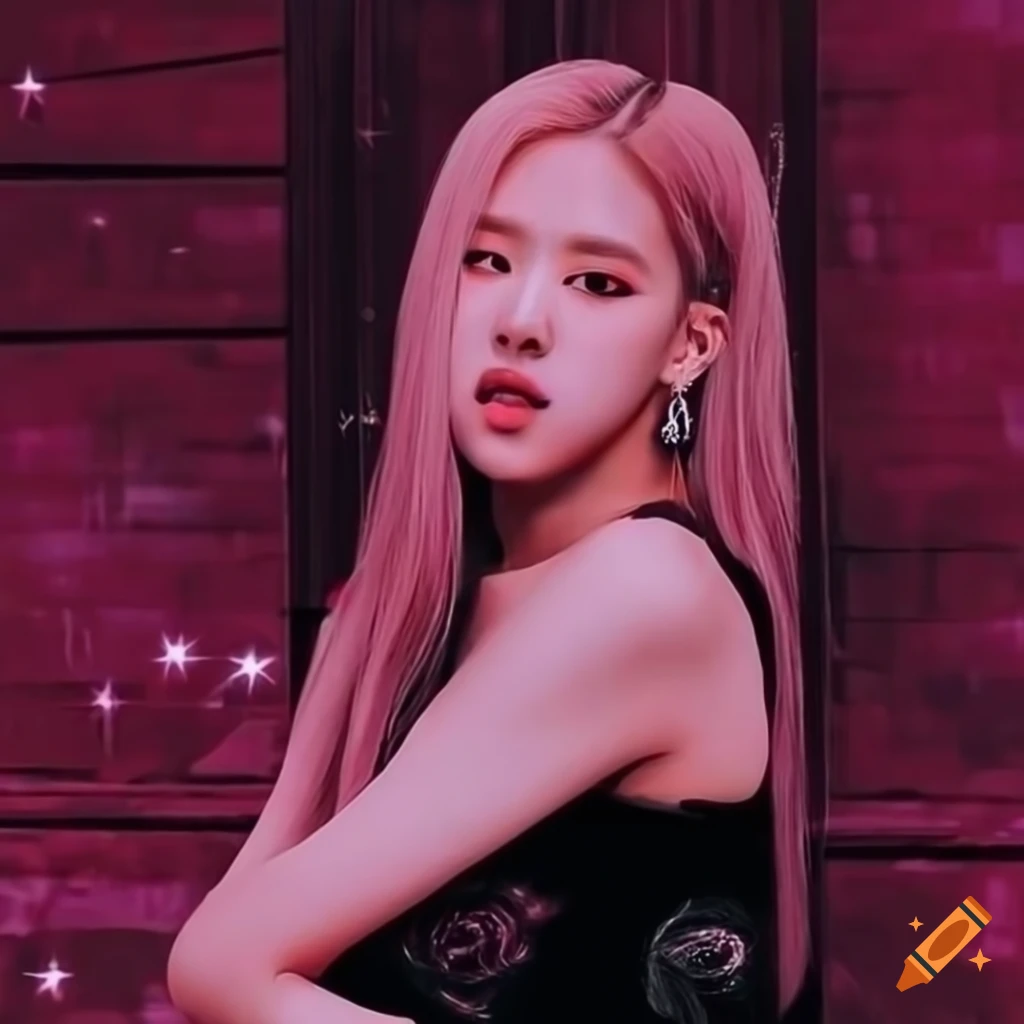 Rose from blackpink with pink hair on Craiyon