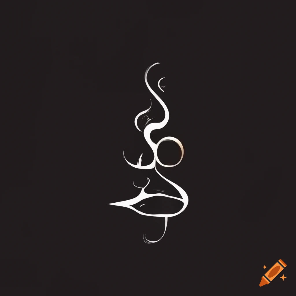 Yoga lotus logo on black background Royalty Free Vector
