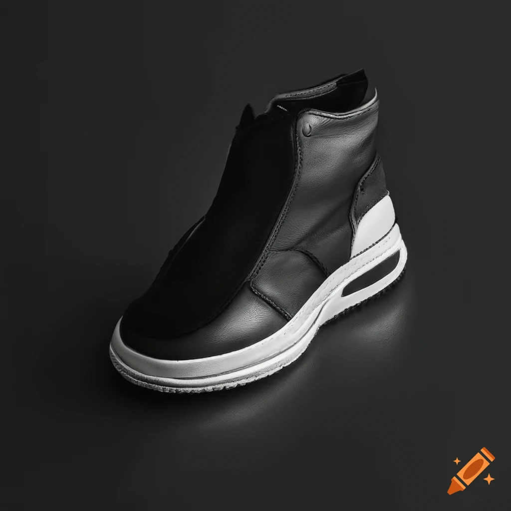 Modern minimalist leather mid top sneakers on Craiyon