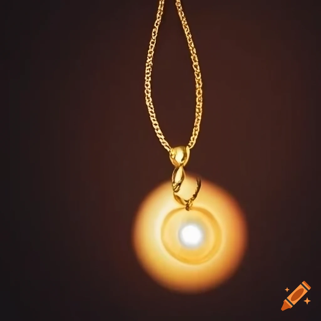 Round amulet catching the light