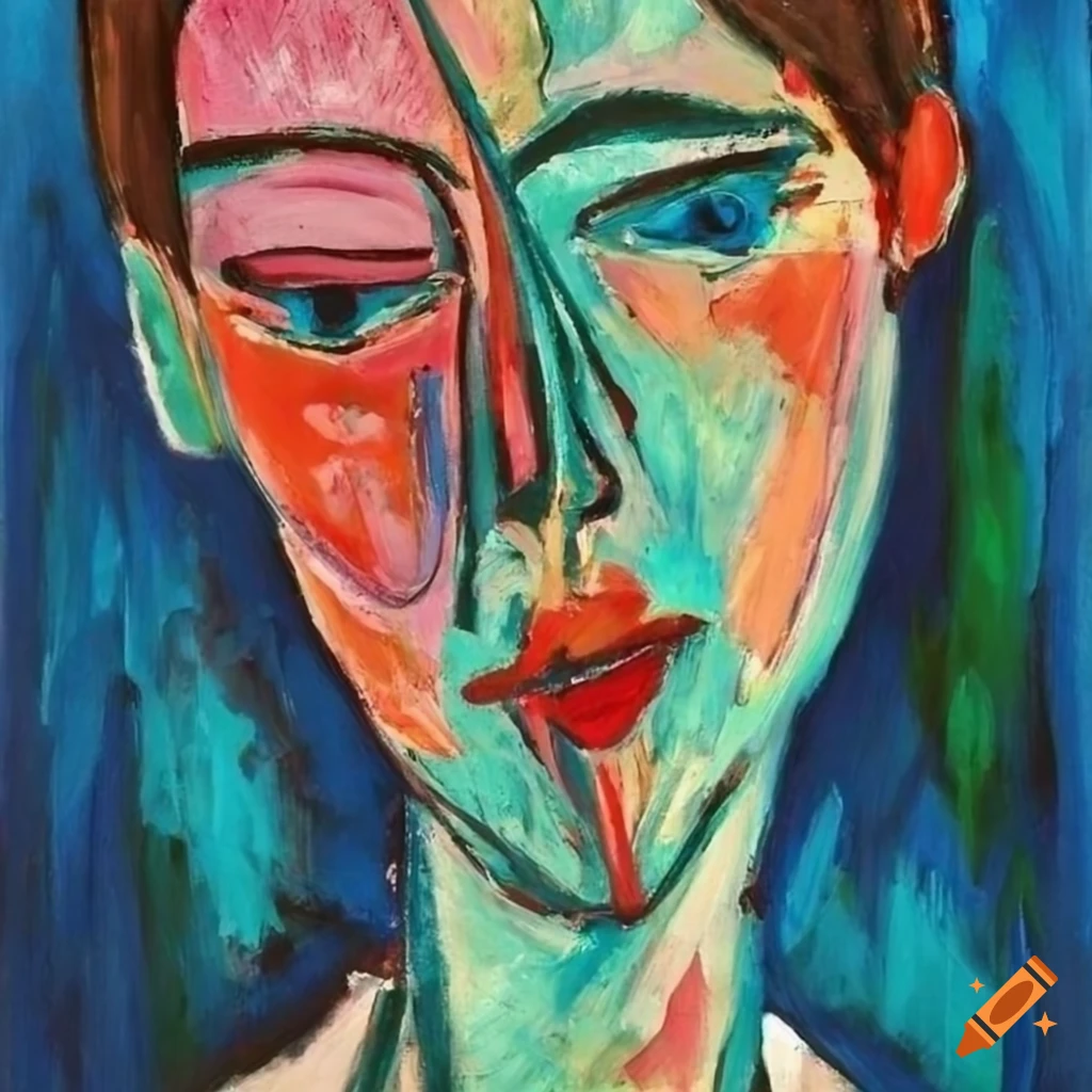 Expressionistic painting of human anatomy with abstract pose on Craiyon