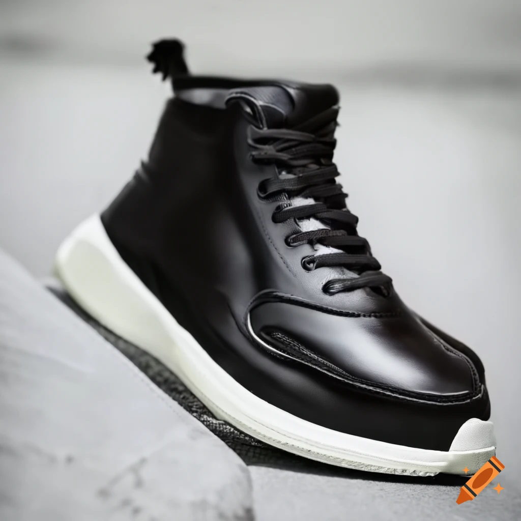Modern minimalist leather midtop sneakers on Craiyon