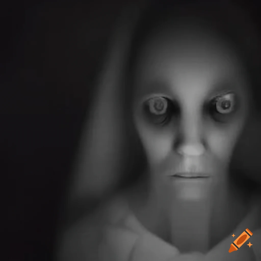 Transparent soul manifesting in a haunted house