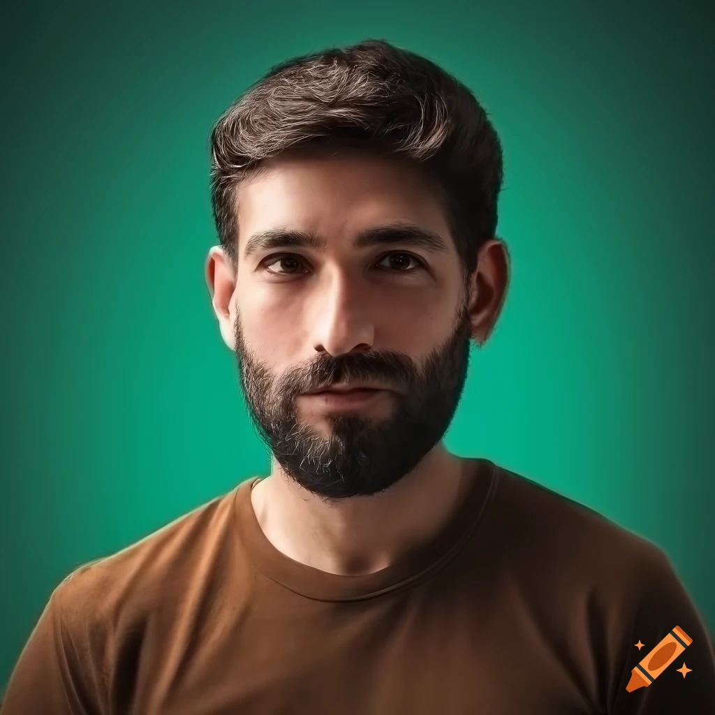 Mediterranean man with captivating brown eyes and t-shirt in high-resolution portrait